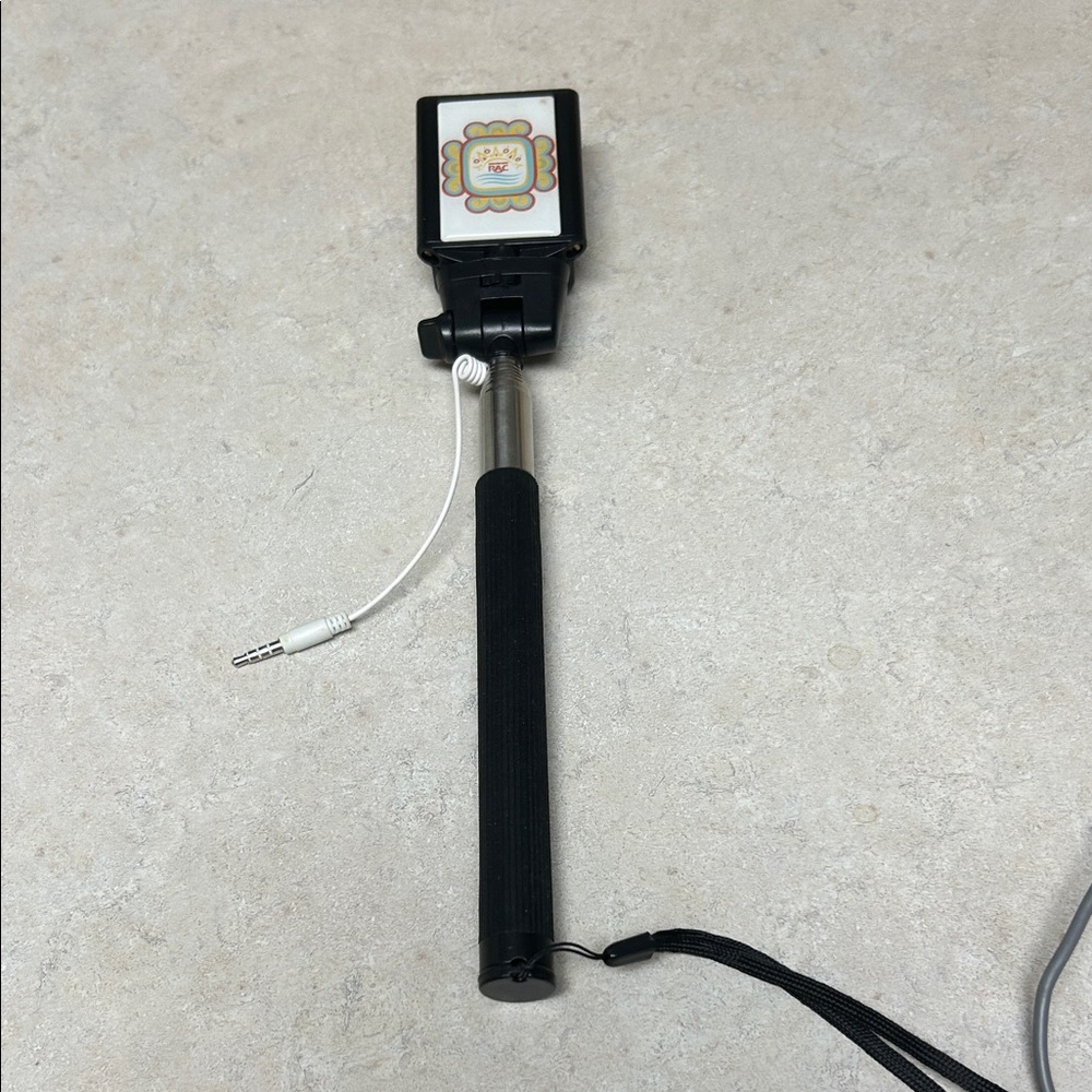 Black Selfie Stick with Wired Connection